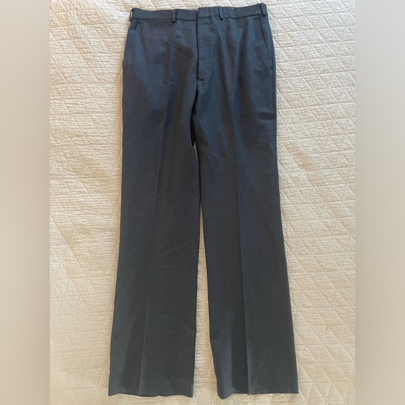 J. G. HOOK Vintage 80’s Subtle Stripe 2-Button Wool Suit in Charcoal Size 40 R - Picture 10 of 14